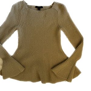 tan flared sweater from ann taylor
